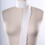 Eyelet Lace Trim Ivory Cotton Scalloped Edging