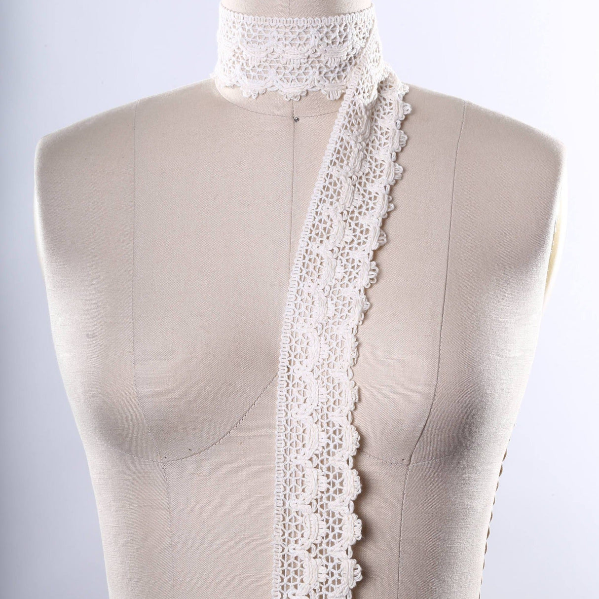 Cluny Lace Trim Ivory 2 Inch Scalloped