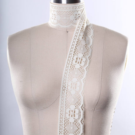 Lace Trim Polyester White Ivory 2 Yards