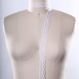 Lace Trim White Polyester Bridal