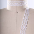 Lace Trim White Polyester Bridal