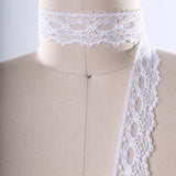 Lace Trim White Bridal Narrow