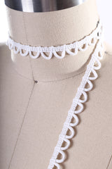 Button Loop Trim White 1/4" Stretch