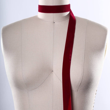 Velvet Ribbon Trim Burgundy Wine