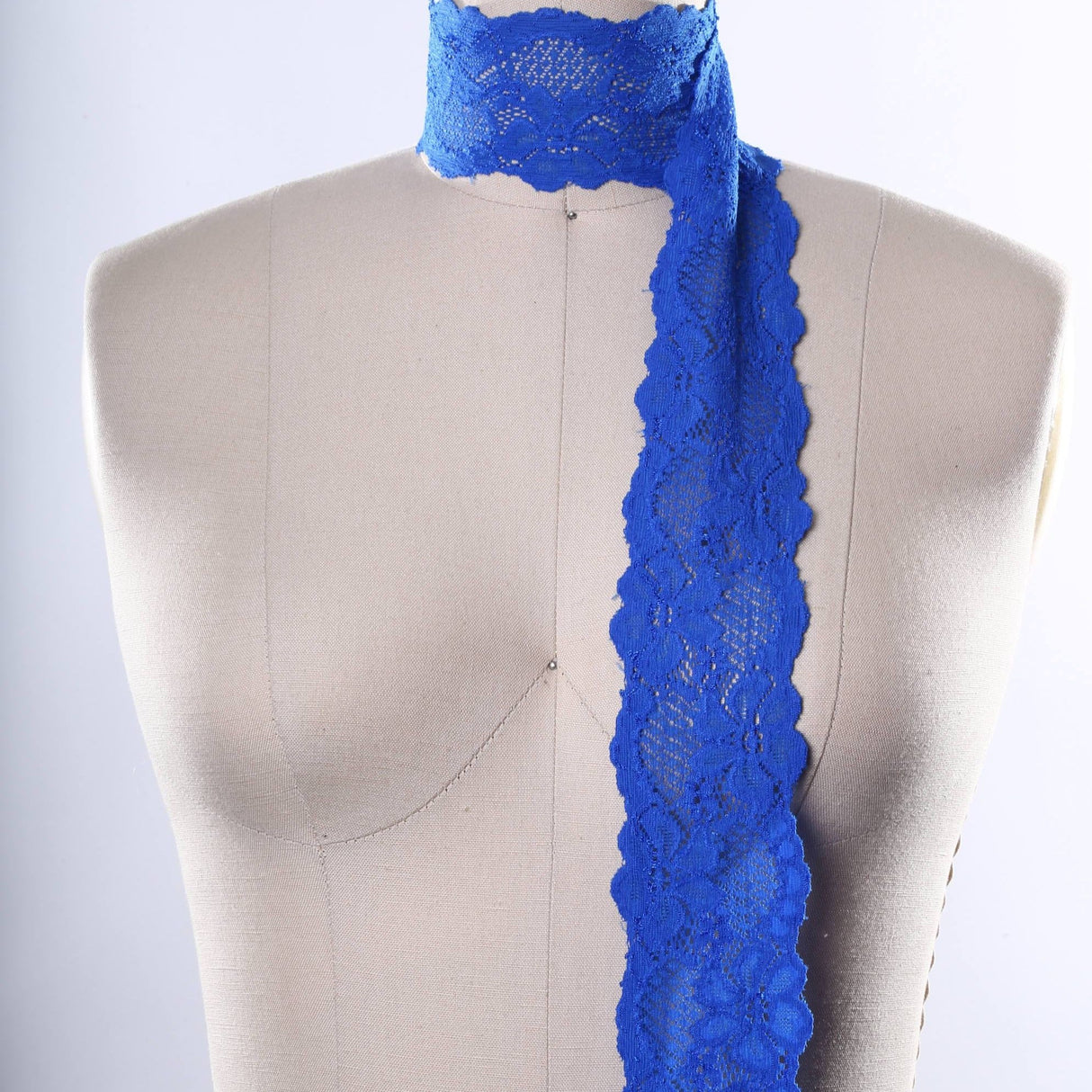 Stretch Lace Trim Royal Blue 2.5 Inch