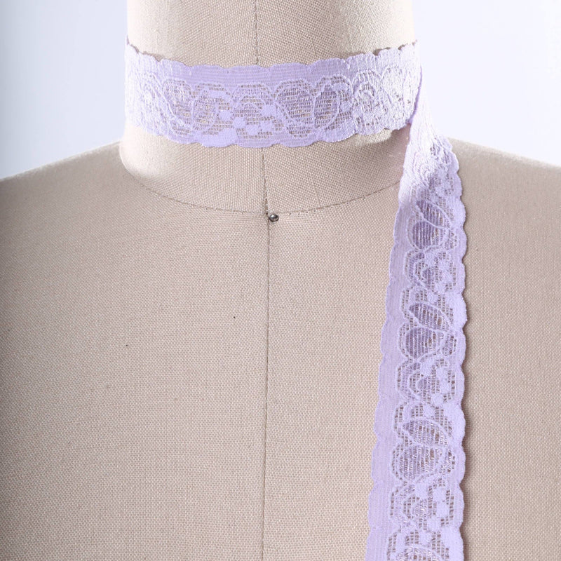 Stretch Lace Trim Periwinkle Lilac 1"