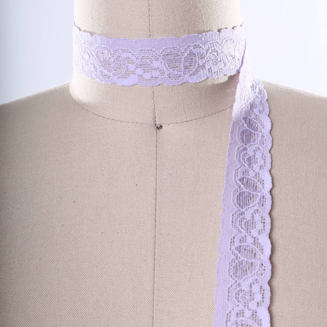 Stretch Lace Trim Periwinkle Lilac 1"