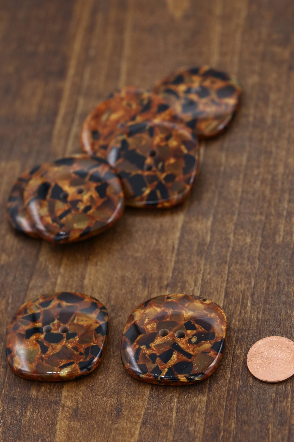 Brown Tortoise Effect Jacket Button 4-Pack