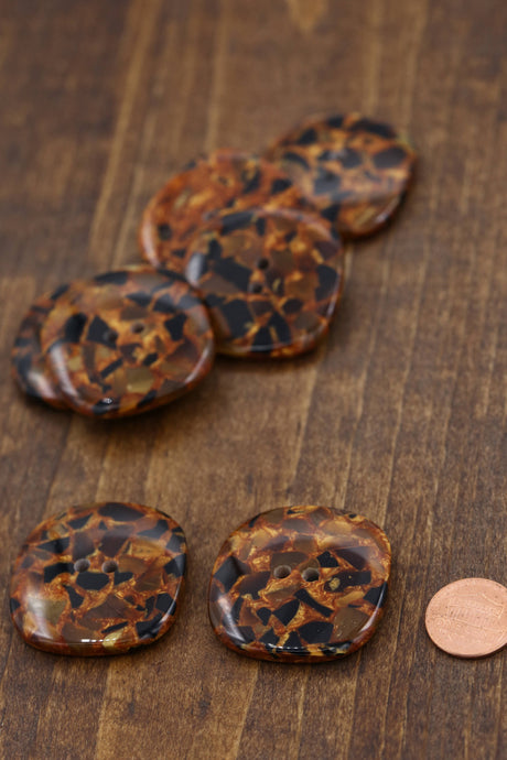 Brown Tortoise Effect Jacket Button 4-Pack