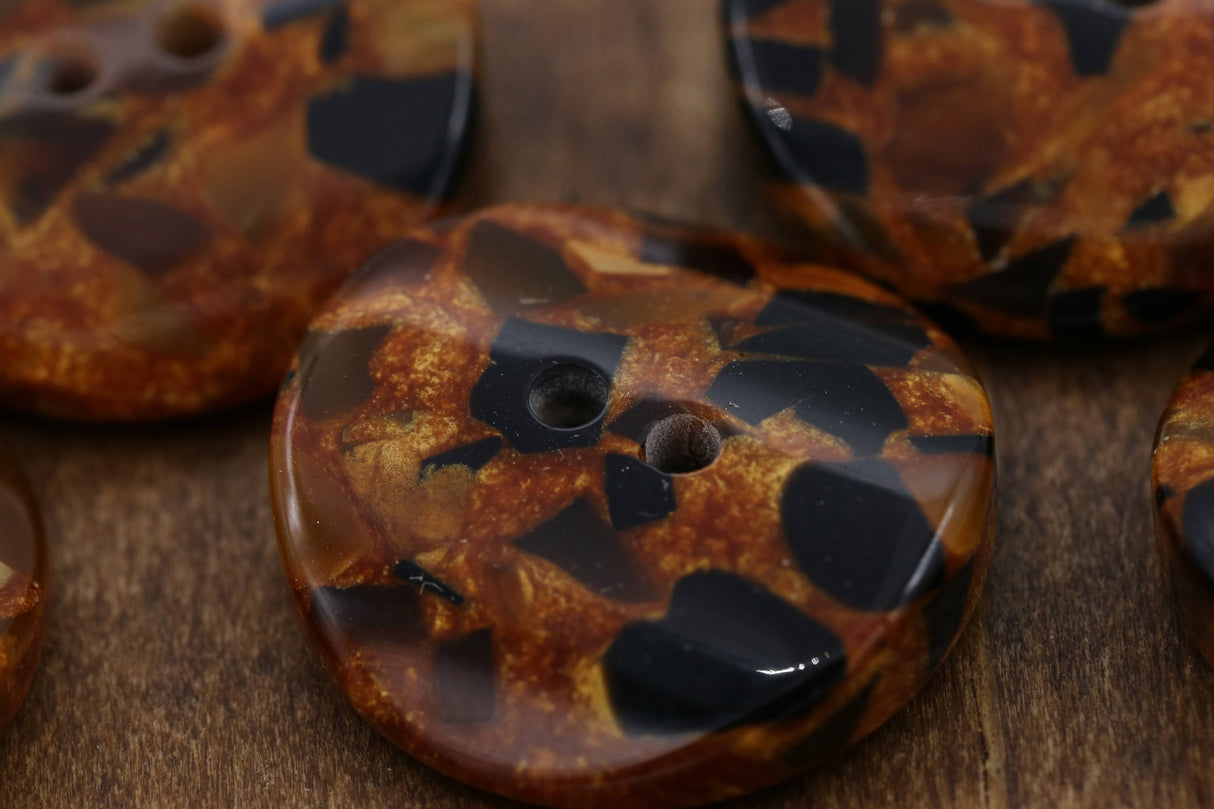 Brown Tortoise Effect Jacket Button 4-Pack