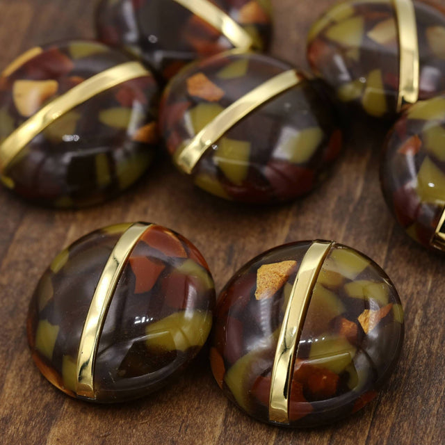 Shank Button Brown Gold 50L