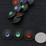 Gemstone Shank Button Gunmetal Acrylic