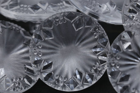 Clear Crystal Cut Shank Button 28mm