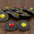 Gemstone Shank Button Gunmetal Acrylic