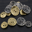 Leaf Metal Button Silver Gold Antique