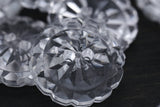 Clear Crystal Cut Plastic Button 2-Hole
