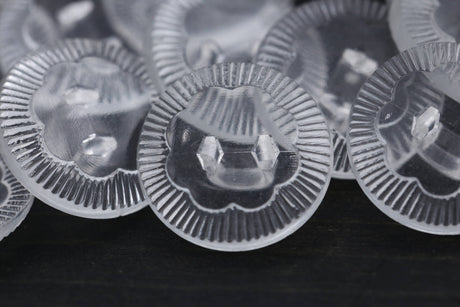 Clear Plastic Flower Shank Button 22L