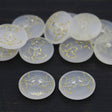 Clear Frosted Gold Glitter Tulip Button