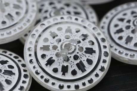 Decorative Plastic Button 27mm Pin Wheel