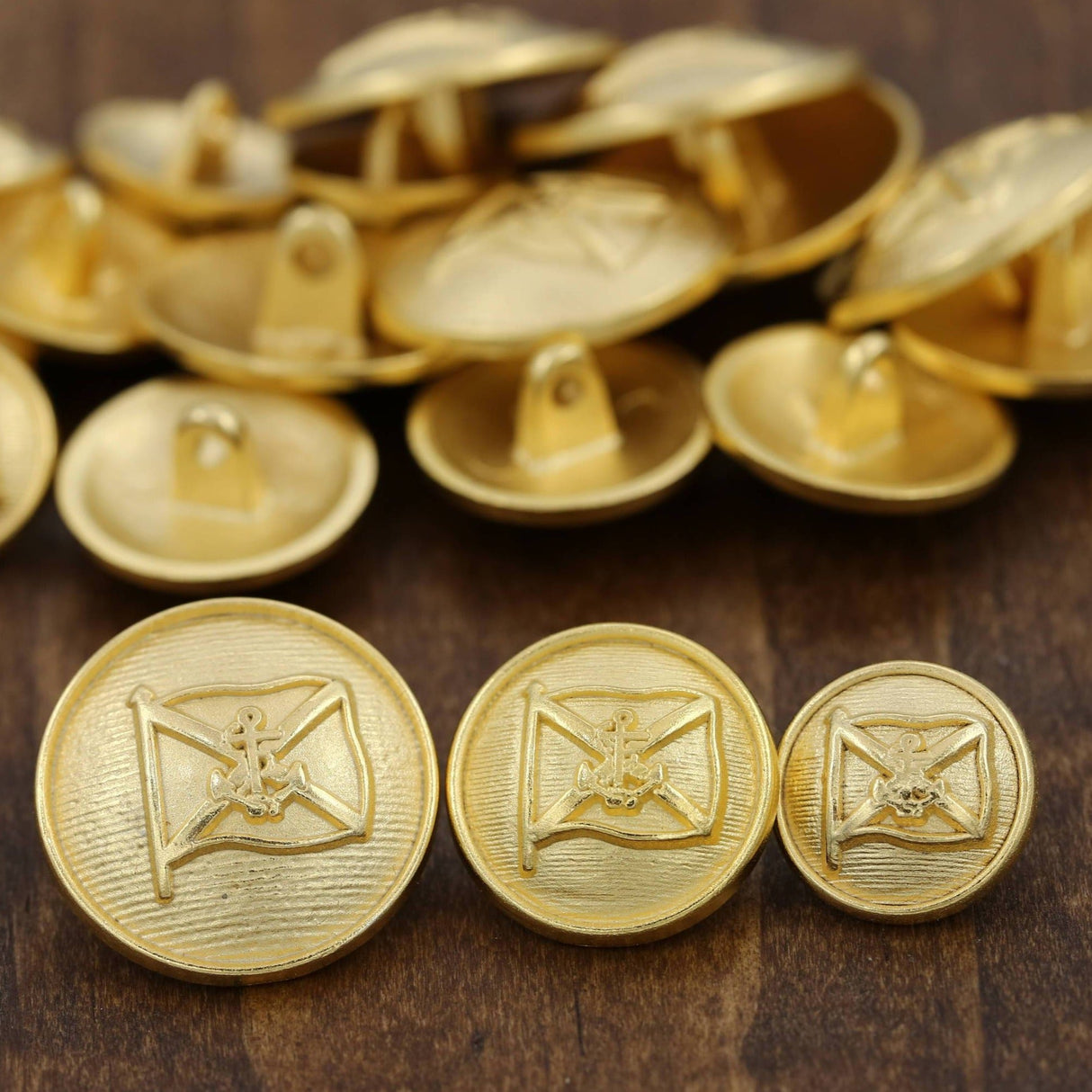 Metal Anchor Button Gold Shank