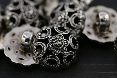 Gothic Gunmetal Plastic Shank Button 14mm