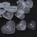 Heart Textured Clear Plastic Shank Button
