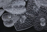 Heart Textured Clear Plastic Shank Button
