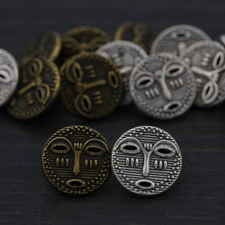Metal Tikki Face Shank Button 14mm