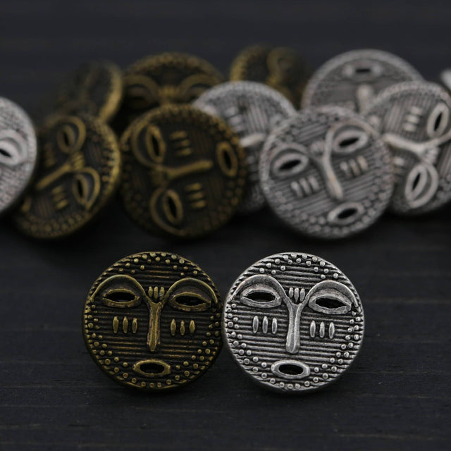 Metal Tikki Face Shank Button 14mm