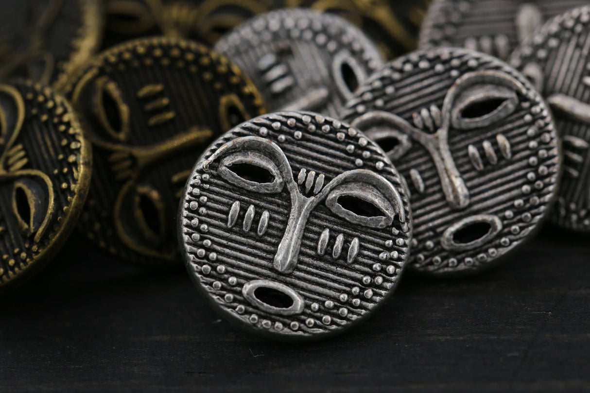 Metal Tikki Face Shank Button 14mm
