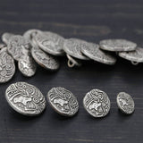 Metal Elephant Button Antique Silver