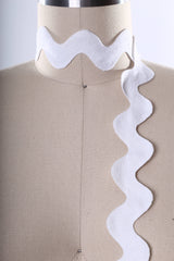 Ric Rac Trim Jumbo White Cotton 1"