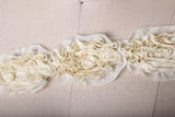 Rose Lace Trim White Ivory