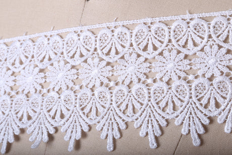 Venice Lace Trim Ivory White 4 Inch