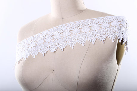 Venice Lace Trim Ivory White 4 Inch
