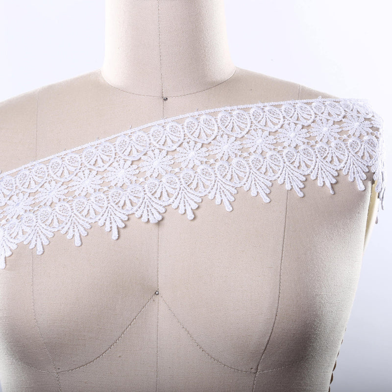 Venice Lace Trim Ivory White 4 Inch
