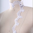 Sequined Polyester Lace Trim White Ivory 1 Inch