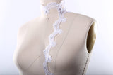 Sequined Polyester Lace Trim White Ivory 1 Inch