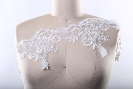 Bridal Lace Trim 6" Sequin Beaded