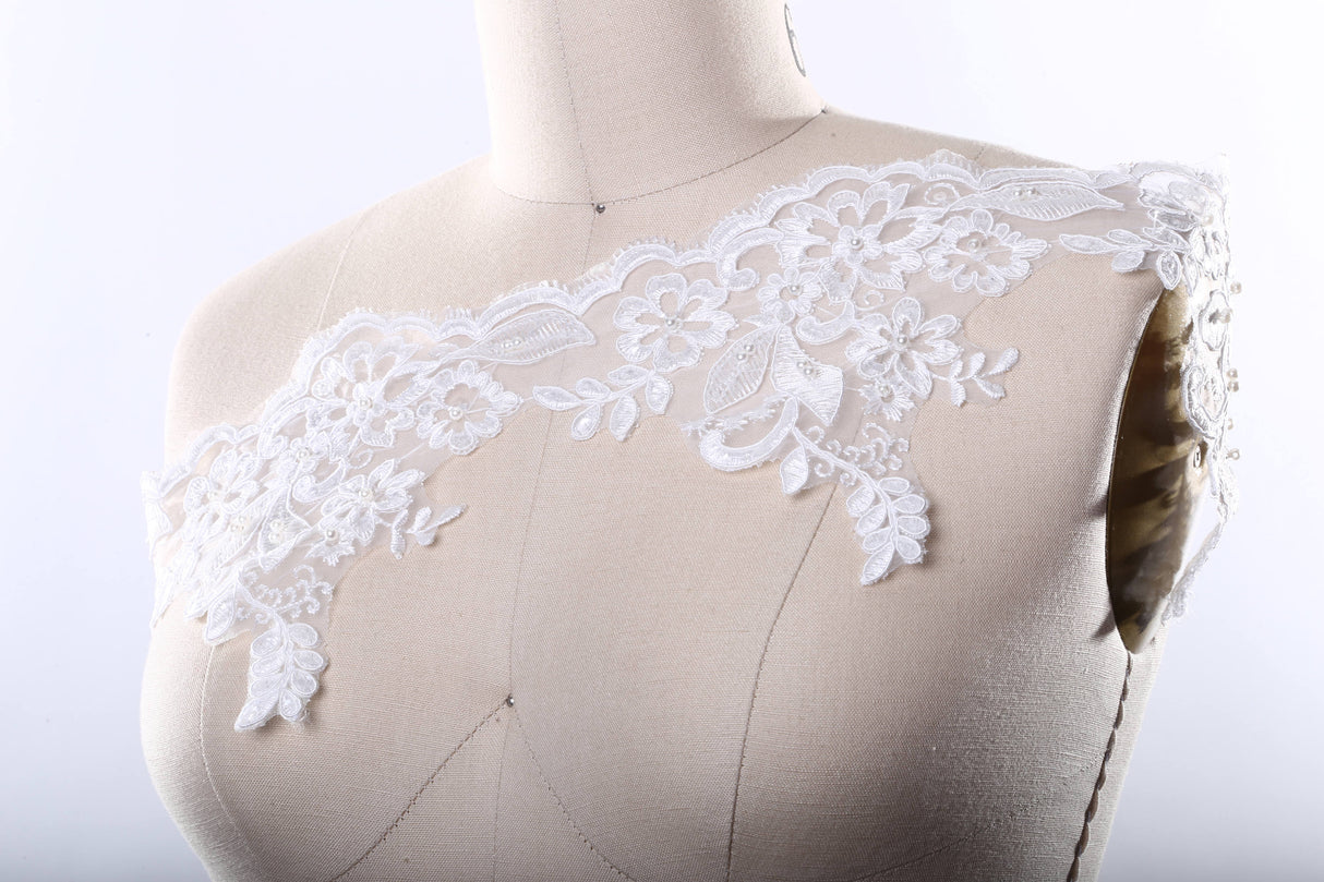Bridal Lace Trim 6" Sequin Beaded