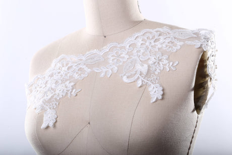 Bridal Lace Trim 6" Sequin Beaded
