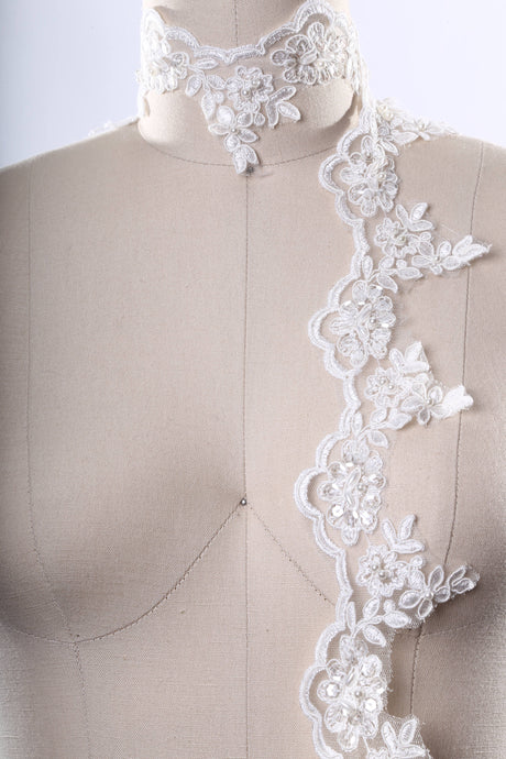 Beaded Arch Bridal Lace Trim 2.25"