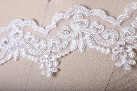 Bridal Lace Trim White Ivory 2.5"