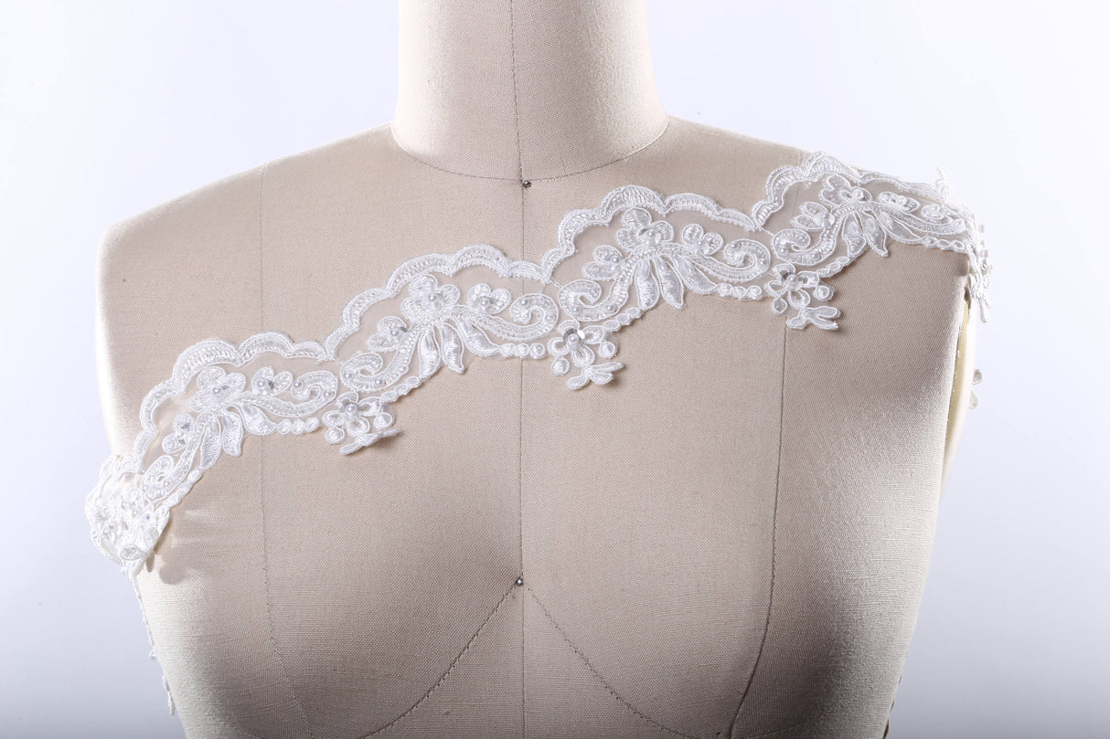 Bridal Lace Trim White Ivory 2.5"
