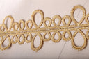 Venice Lace Circle Trim Metallic Gold