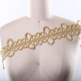 Venice Lace Circle Trim Metallic Gold