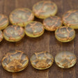 Clear Plastic Button with Gold Artistic Working