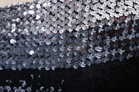 Stretch Sequin Trim Silver Gunmetal Black