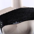 Stretch Sequin Trim 6" Wide Black Red