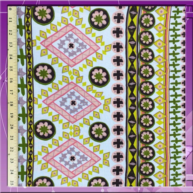 Rayon Challis Pastel Geometric Print